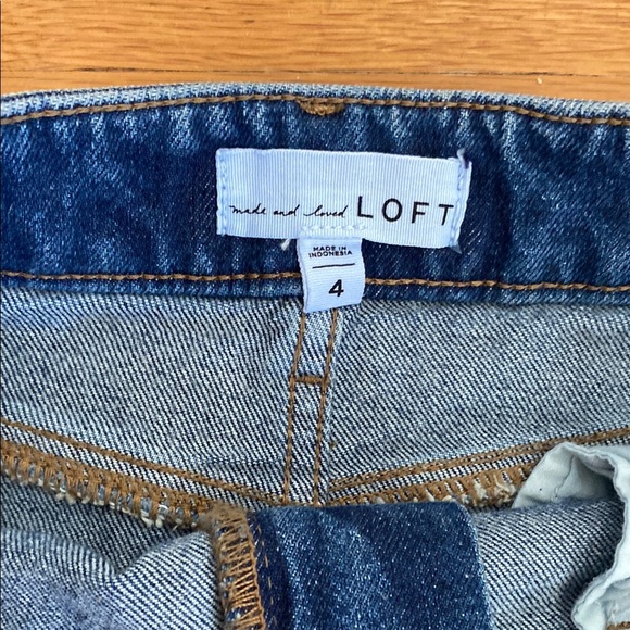 LOFT Blue A-Line Mini Skirt Casual - Picture 5 of 6